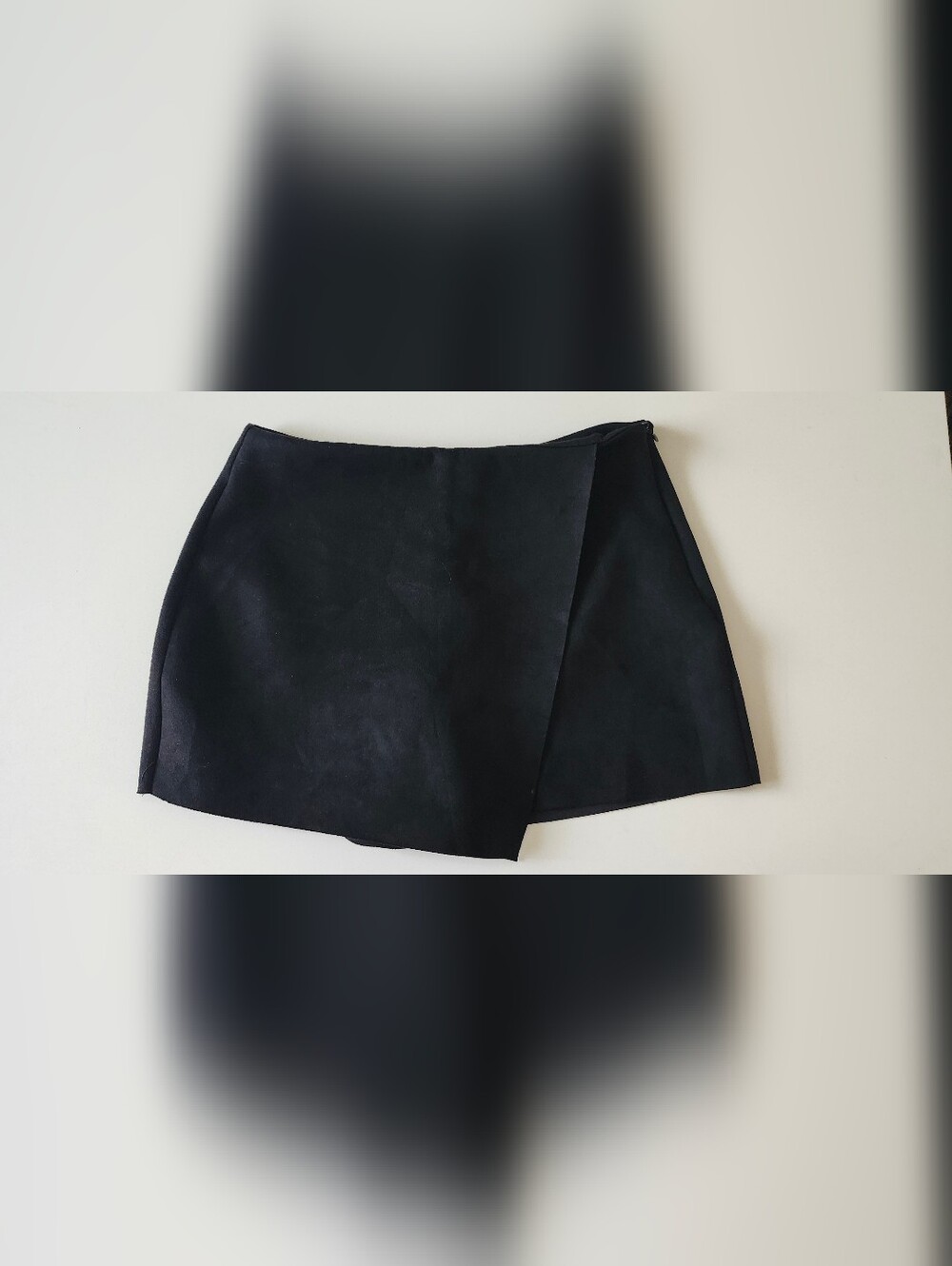 Zara Black Faux Suede Panel Skort